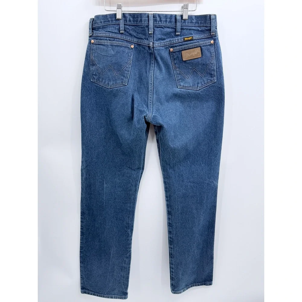 Wrangler Jeans Mens 35x34‎ Blue Cowboy Cut Original Fit Rigid Denim